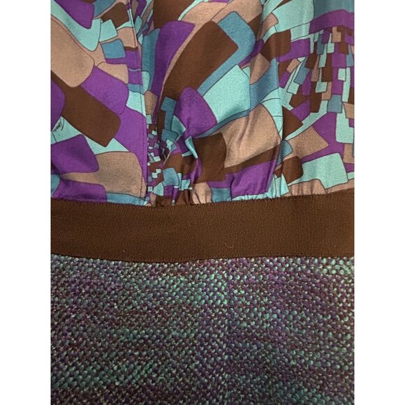 Trina Turk Multicolor Geometric Print Mixed Media Dress Size 2 - Picture 4 of 5
